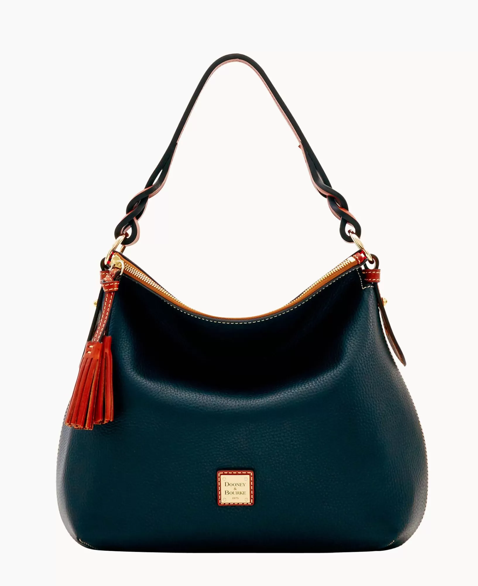 Shoulder Bags>Dooney & Bourke Pebble Grain Twist Strap Hobo Black