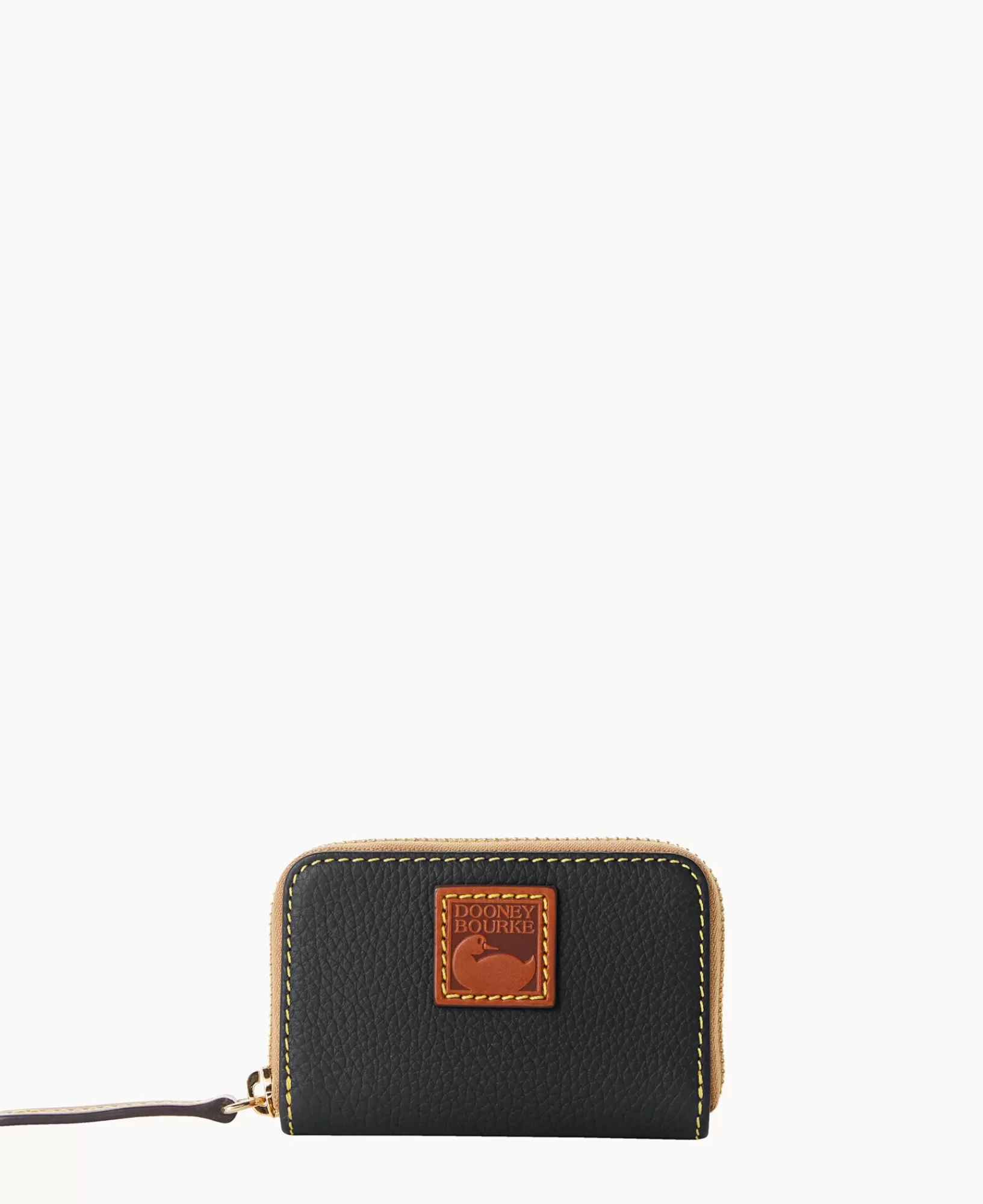 Wallets>Dooney & Bourke Pebble Grain Zip Around Credit Card Case Black