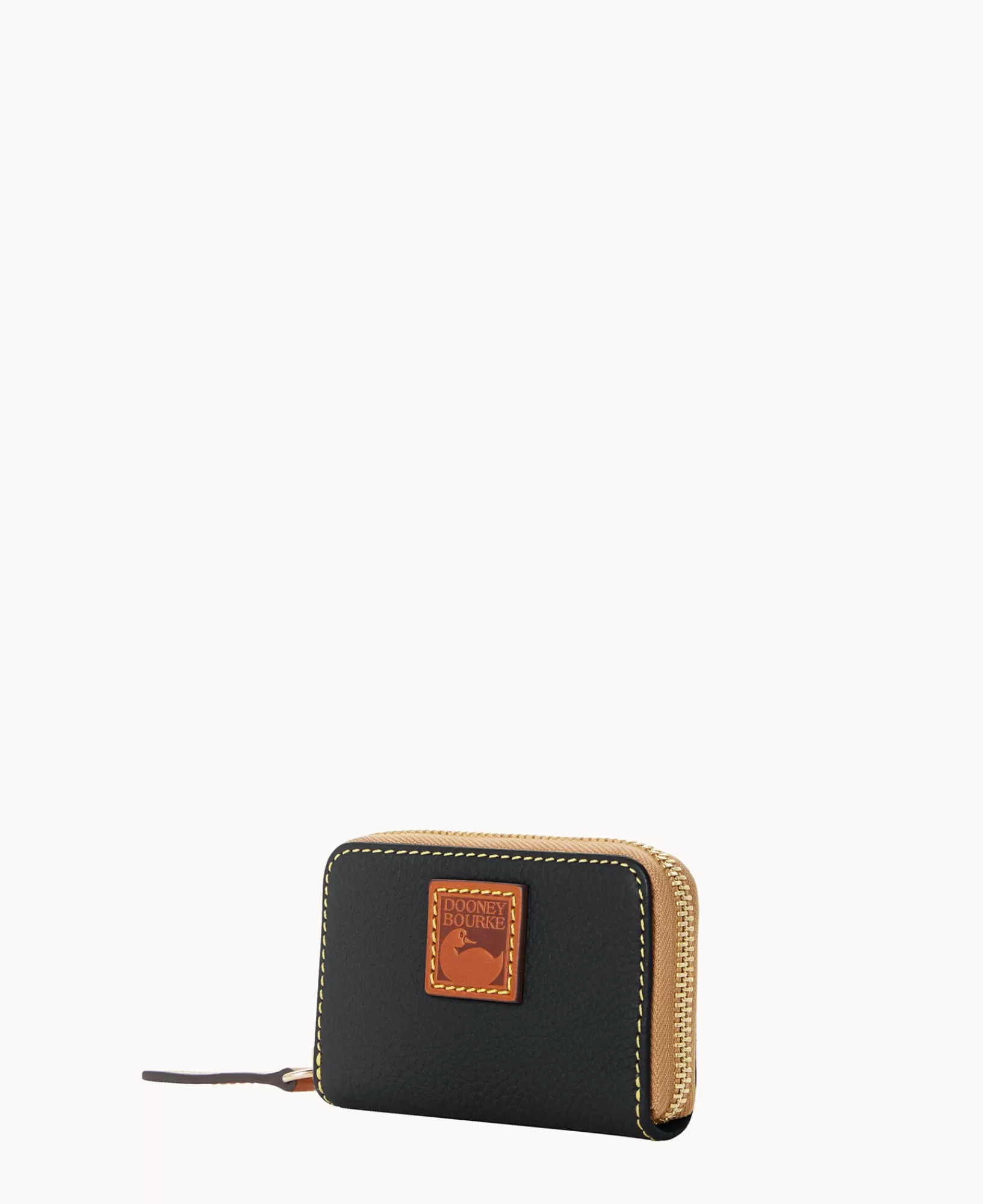 Wallets>Dooney & Bourke Pebble Grain Zip Around Credit Card Case Black