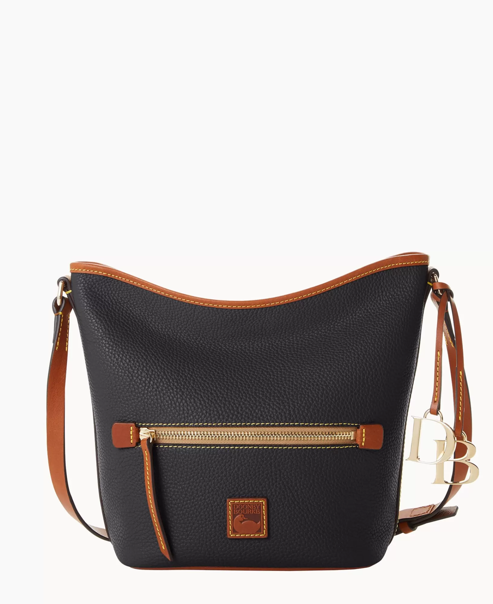 Shoulder Bags>Dooney & Bourke Pebble Grain Zip Sac Black