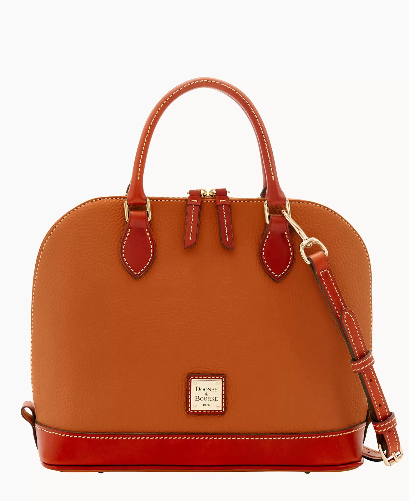 Shoulder Bags | Satchels>Dooney & Bourke Pebble Grain Zip Zip Satchel Caramel