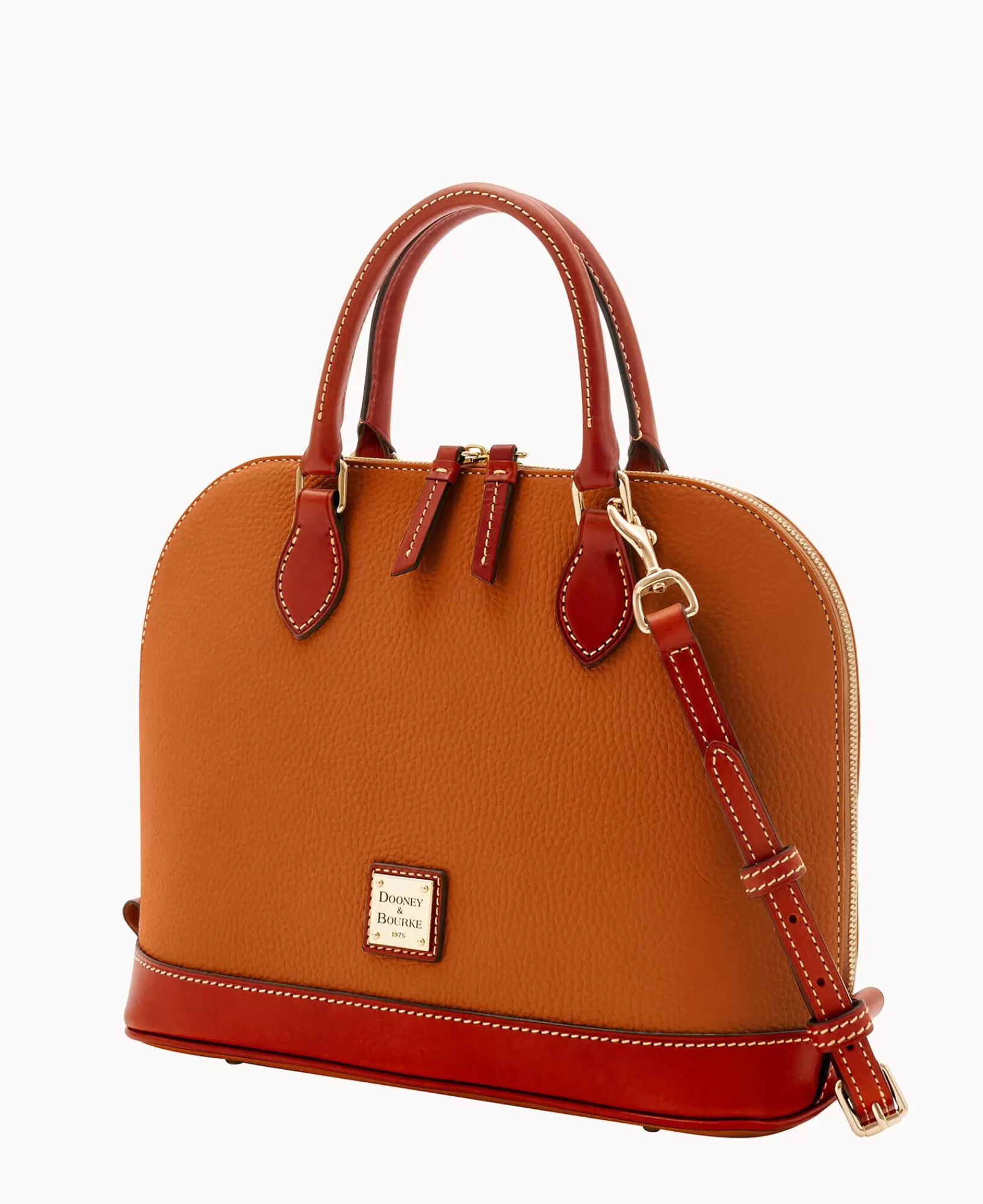 Shoulder Bags | Satchels>Dooney & Bourke Pebble Grain Zip Zip Satchel Caramel