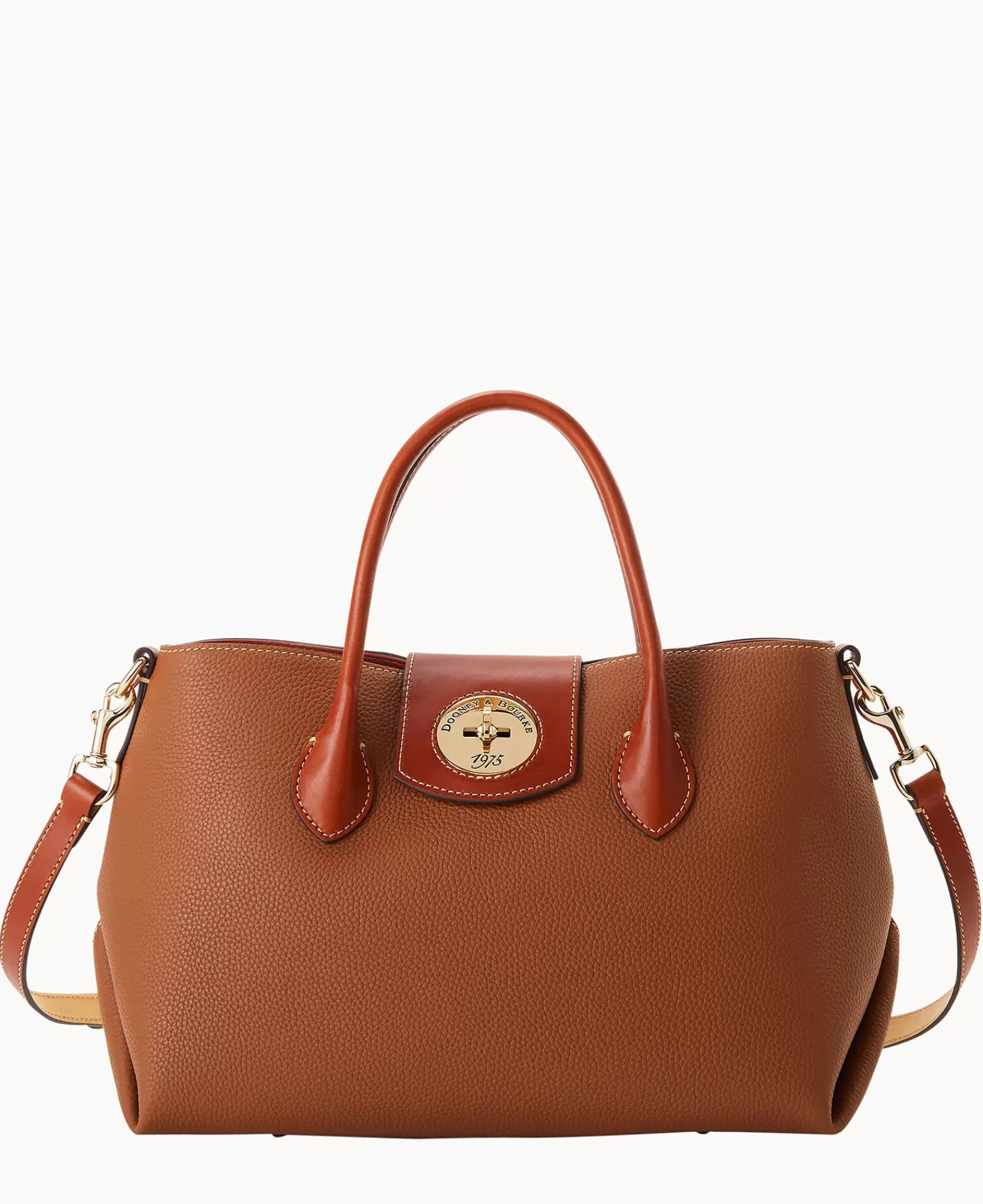 Shoulder Bags | Totes>Dooney & Bourke Pebble Turnlock Handle Tote 30 Caramel