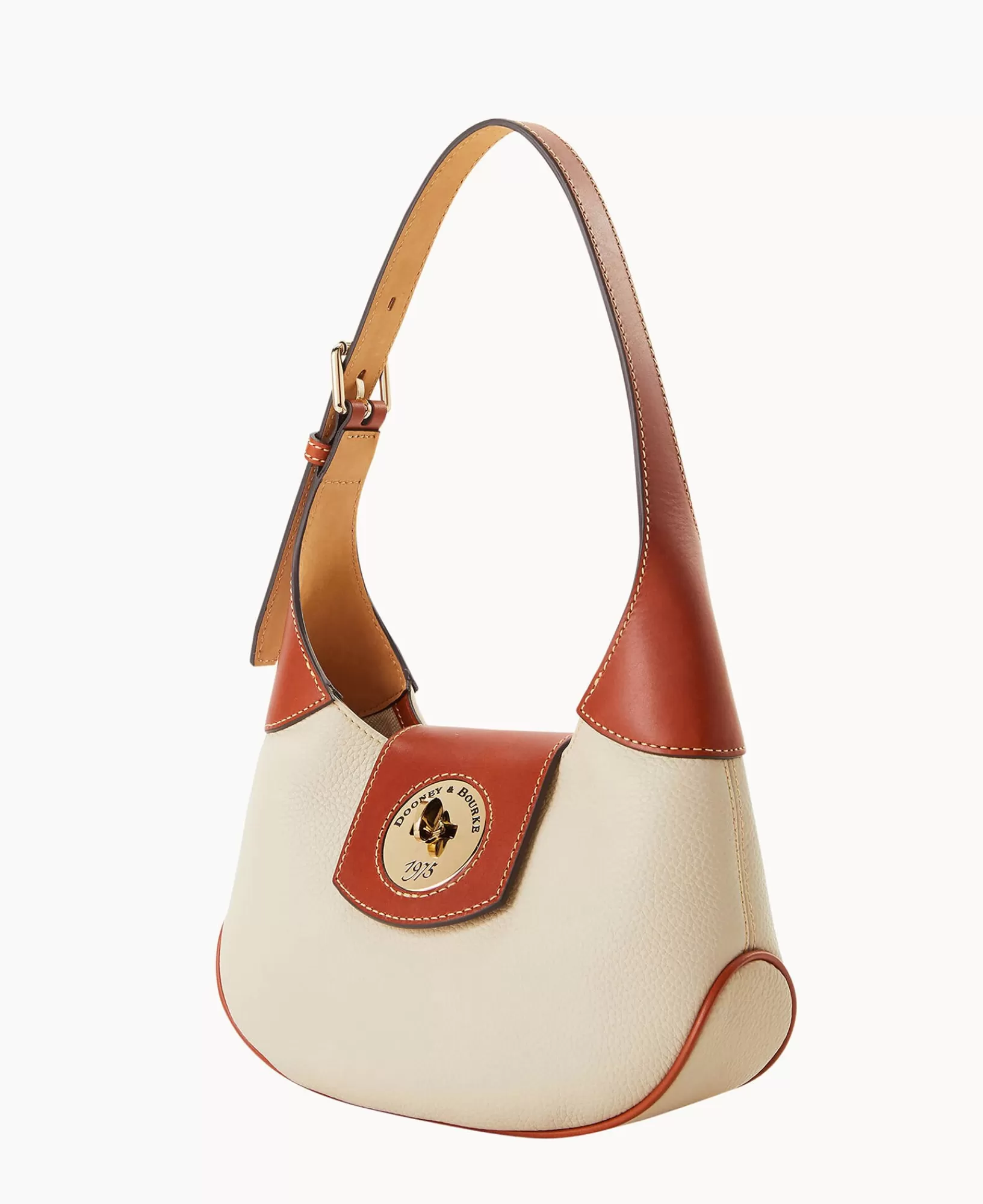 Shoulder Bags>Dooney & Bourke Pebble Turnlock Hobo 26 Bone