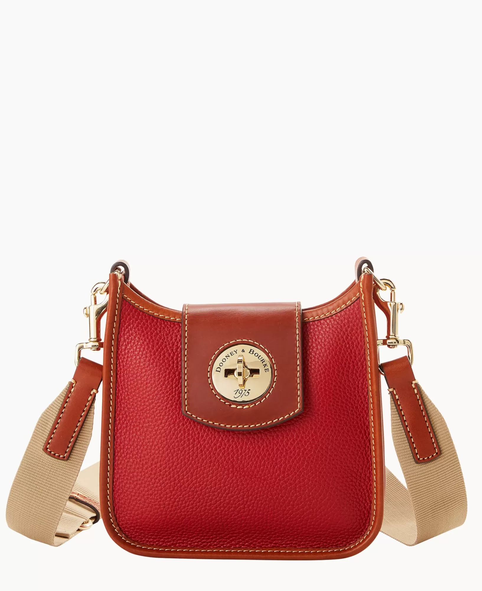 Shoulder Bags>Dooney & Bourke Pebble Turnlock Messenger 20 Red