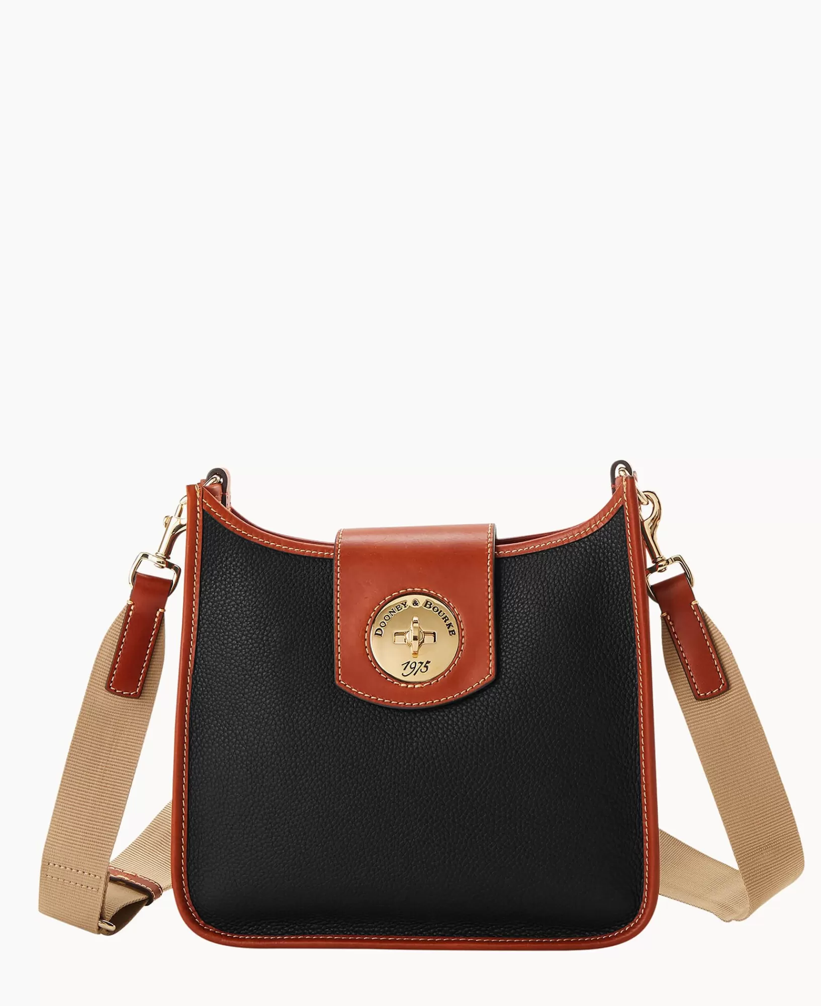 Shoulder Bags>Dooney & Bourke Pebble Turnlock Messenger 28 Black