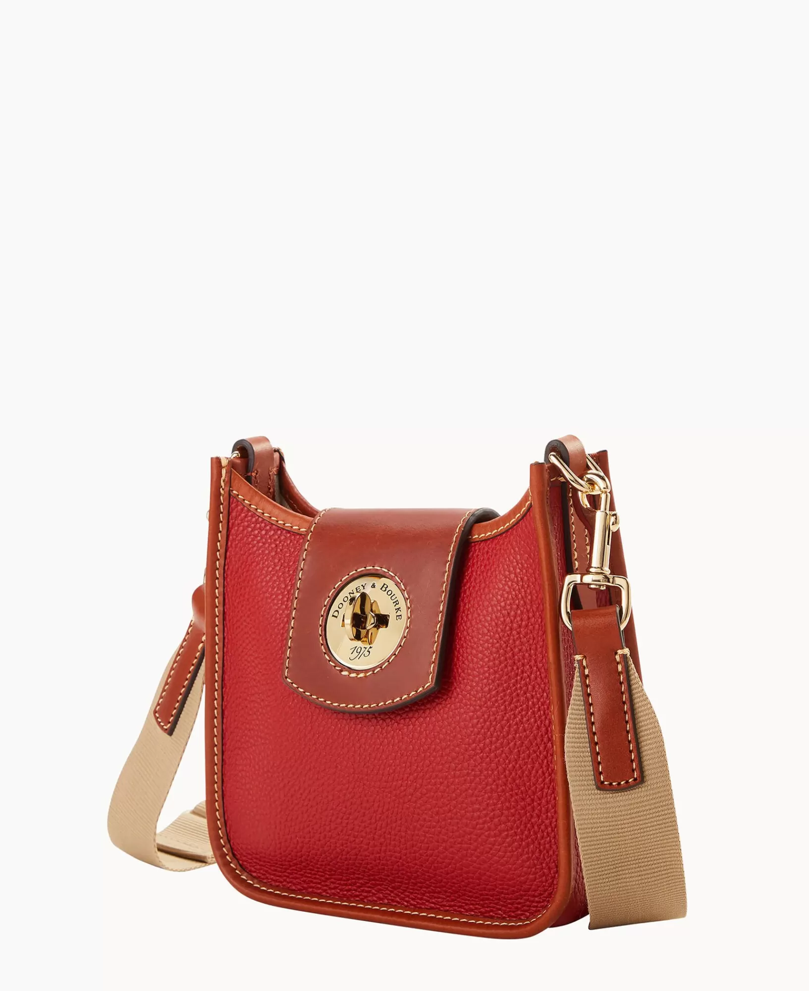 Shoulder Bags>Dooney & Bourke Pebble Turnlock Messenger 20 Red