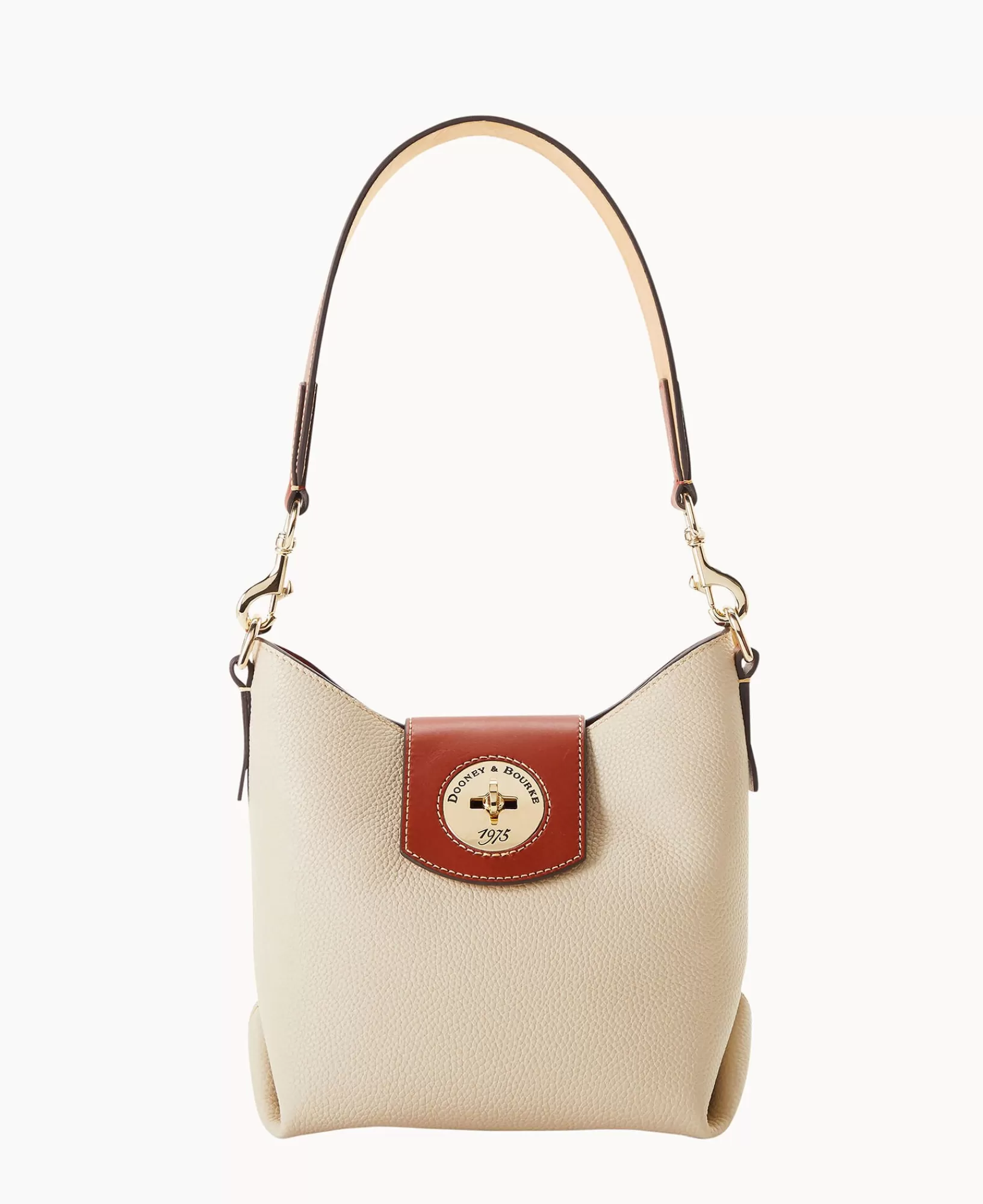 Shoulder Bags>Dooney & Bourke Pebble Turnlock Sac 22 Bone