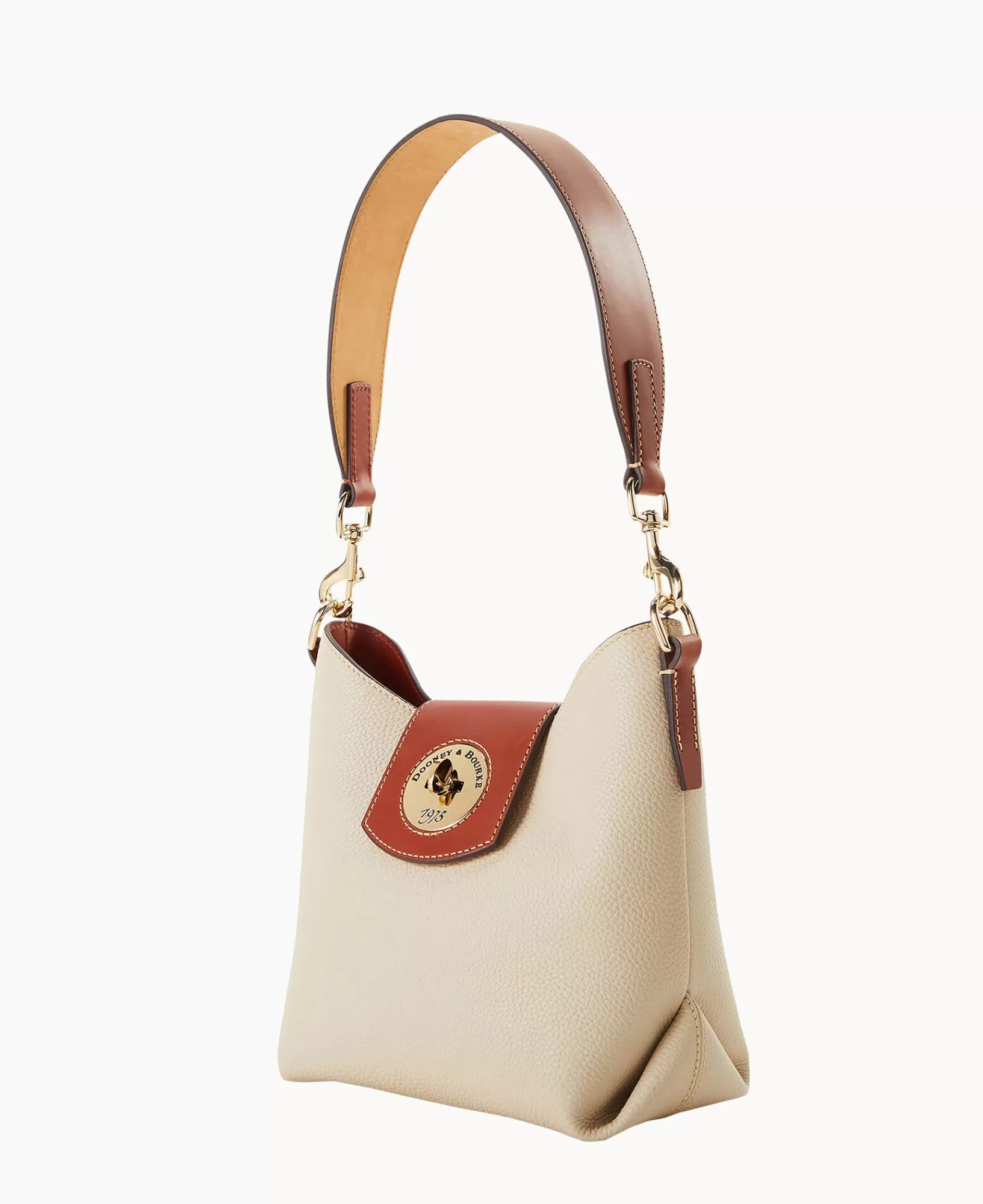 Shoulder Bags>Dooney & Bourke Pebble Turnlock Sac 22 Bone