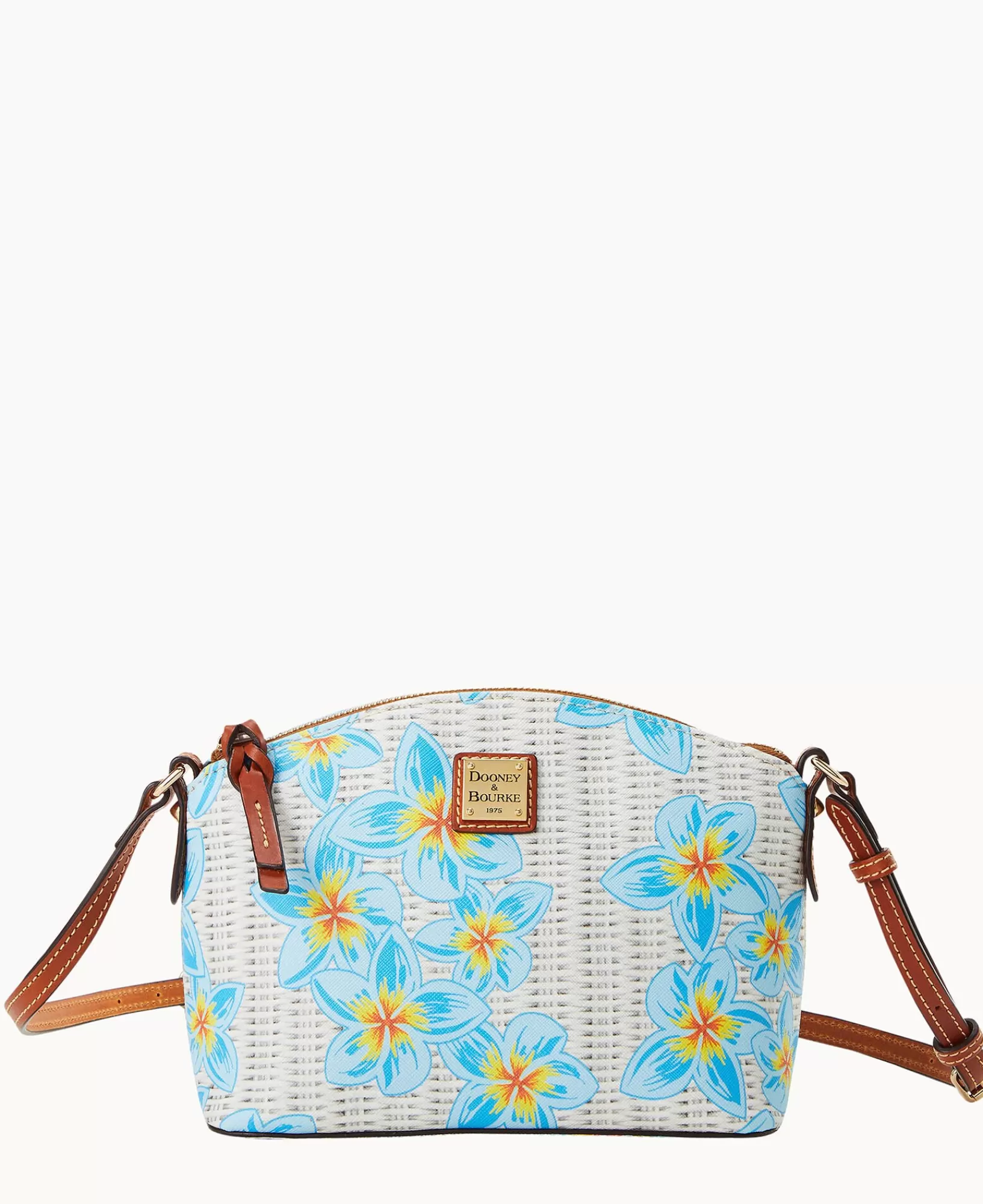 Shoulder Bags | Crossbodies>Dooney & Bourke Plumeria Suki Crossbody SkyBlueWhite