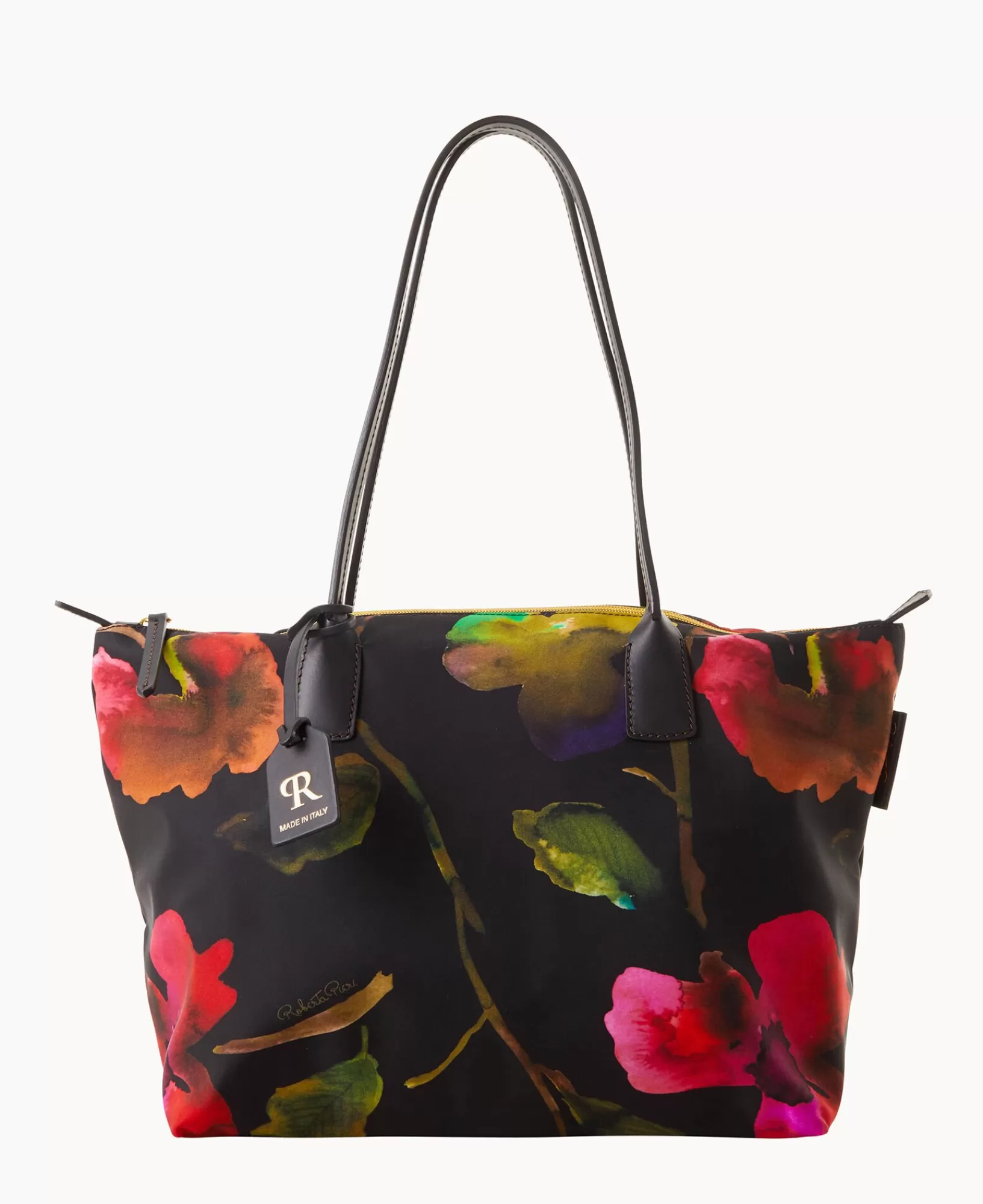 Travel | Shoulder Bags>Dooney & Bourke Roberta Pieri Flower Classic Large Robertina Tote BlackBlack