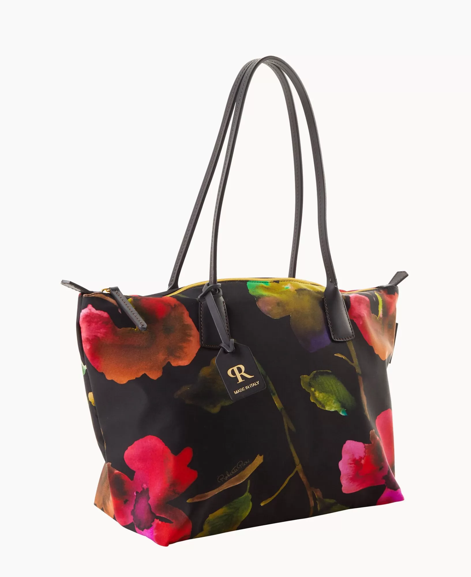 Travel | Shoulder Bags>Dooney & Bourke Roberta Pieri Flower Classic Large Robertina Tote BlackBlack