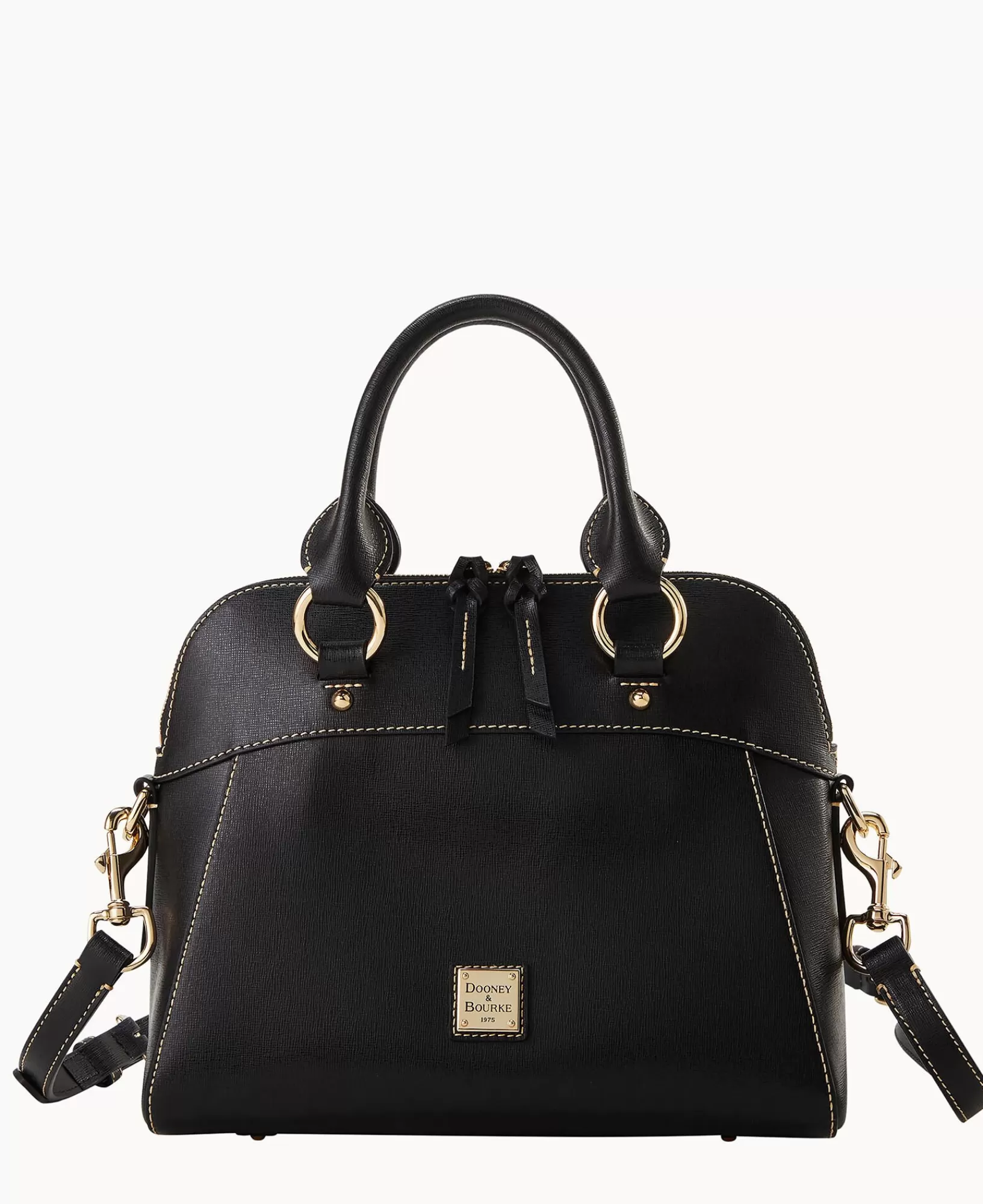 Satchels>Dooney & Bourke Saffiano Cameron Satchel Black