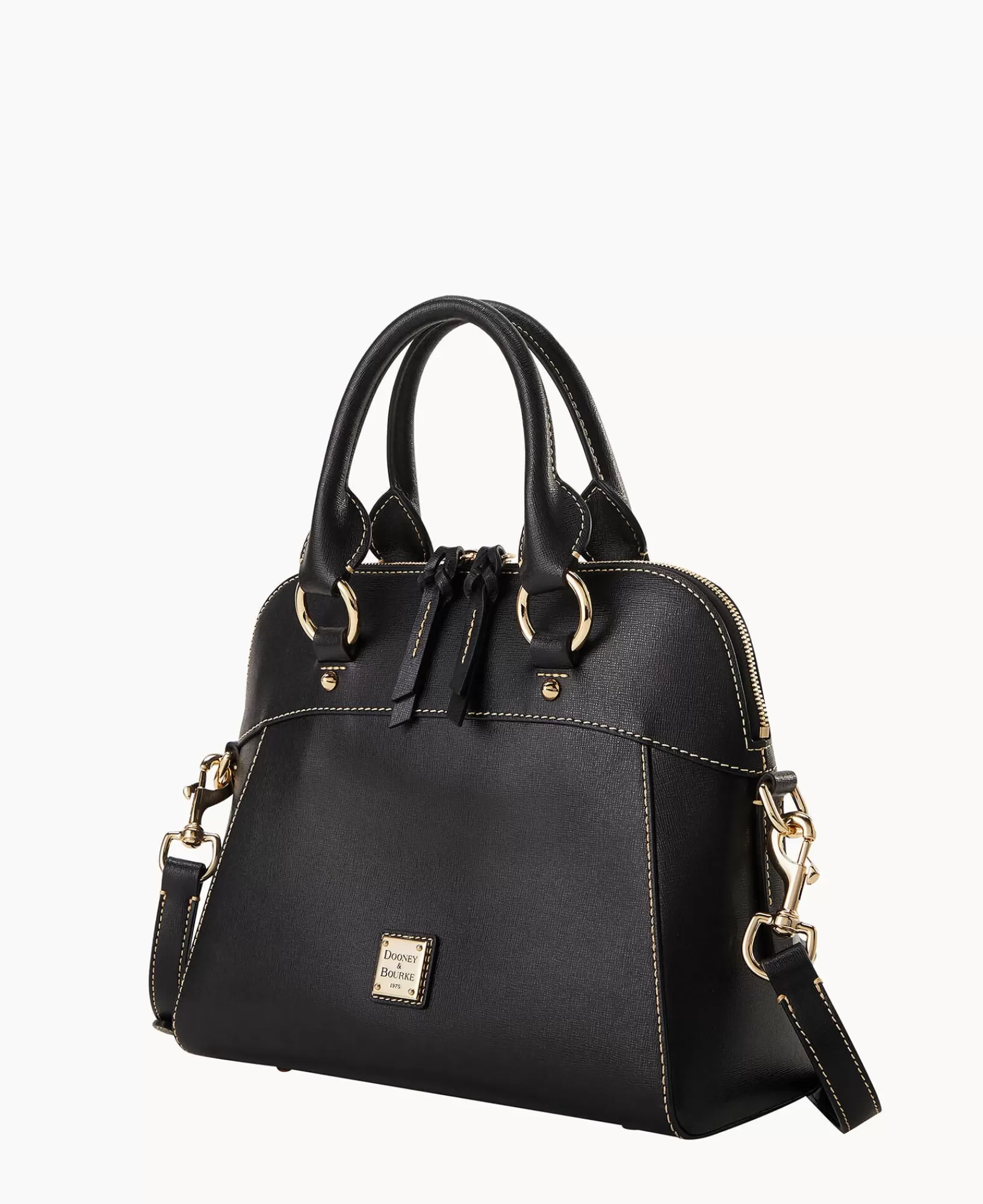 Satchels>Dooney & Bourke Saffiano Cameron Satchel Black