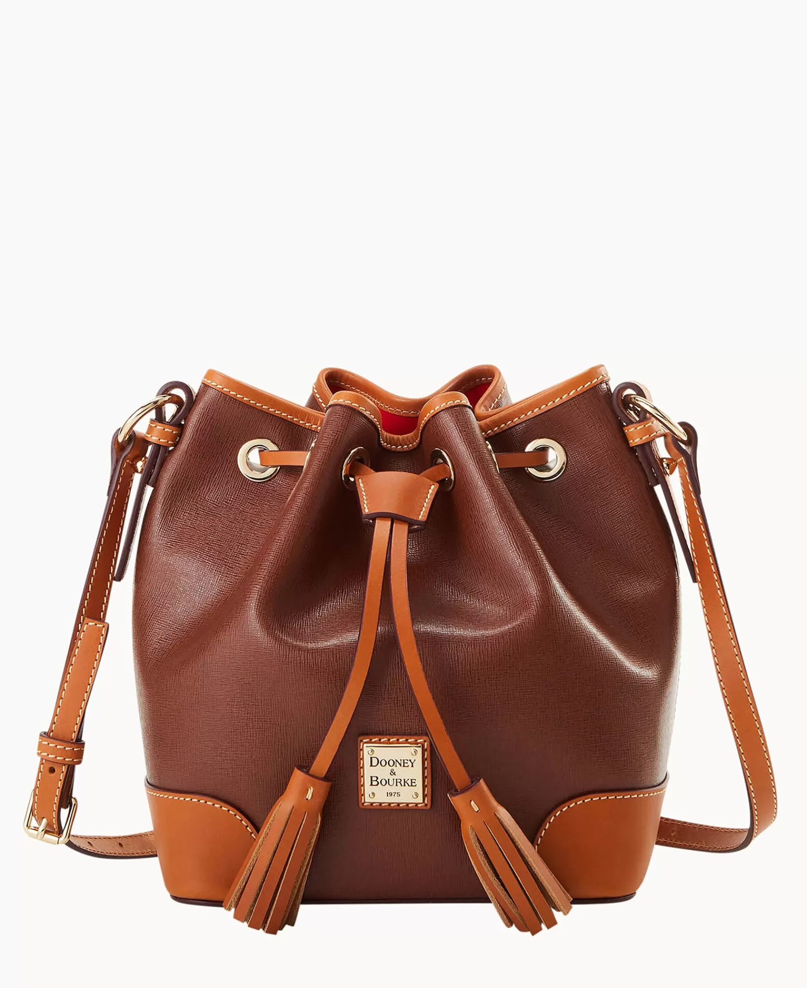 Shoulder Bags | Crossbodies>Dooney & Bourke Saffiano Crossbody Drawstring Amber