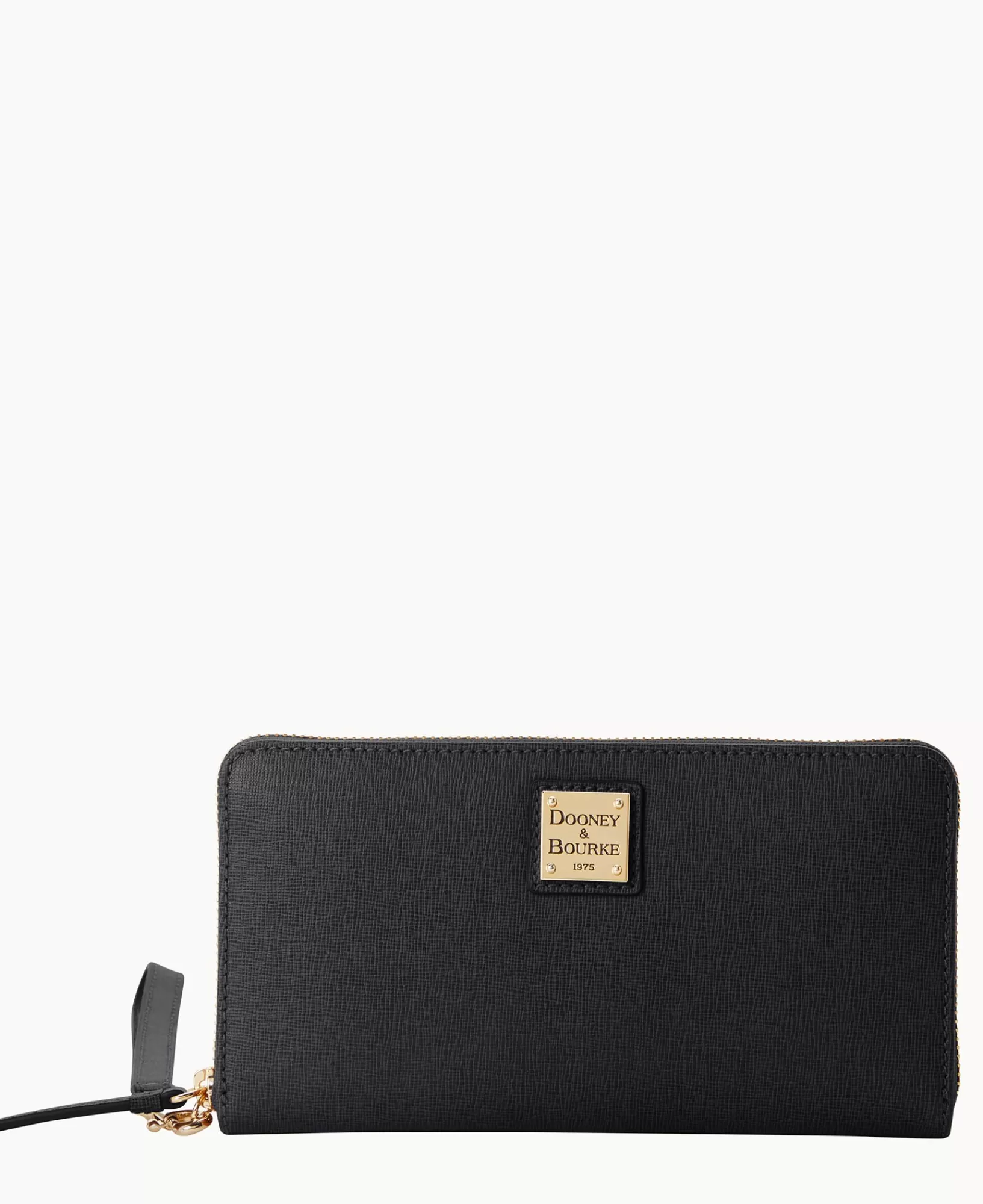 Wristlets | Wallets>Dooney & Bourke Saffiano Large Zip Around Wristlet Black