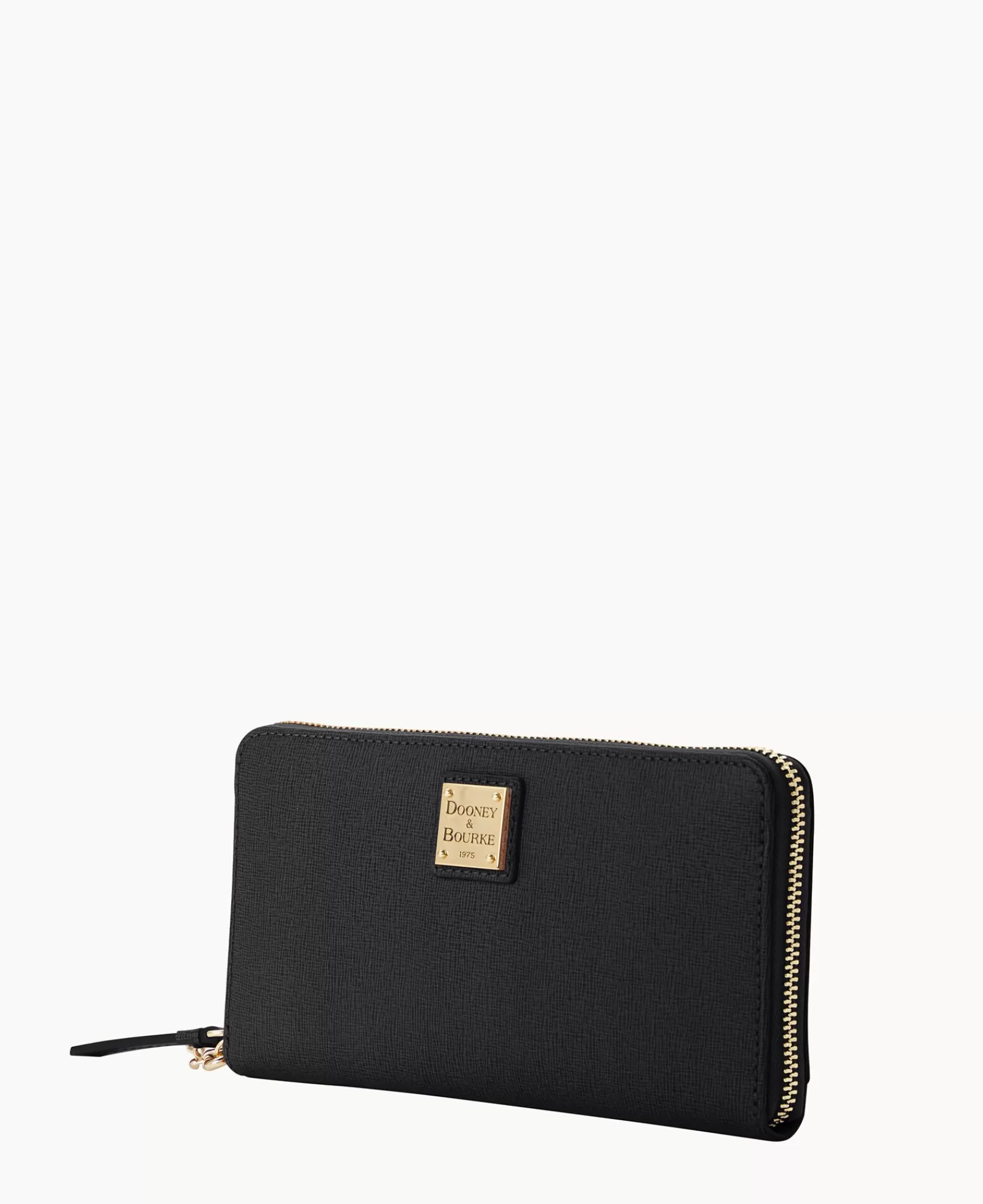 Wristlets | Wallets>Dooney & Bourke Saffiano Large Zip Around Wristlet Black