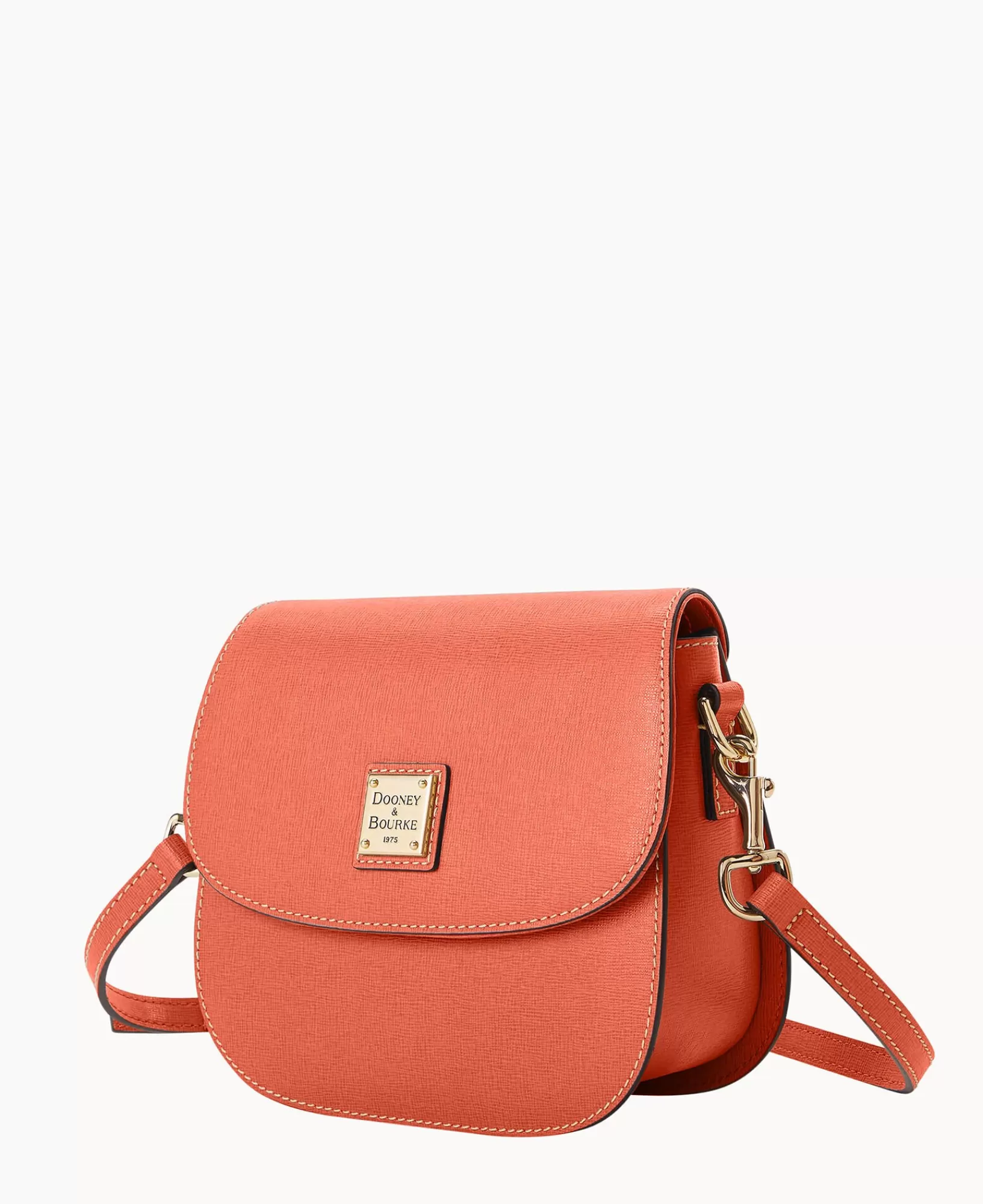 Shoulder Bags | Crossbodies>Dooney & Bourke Saffiano Saddle Bag Coral