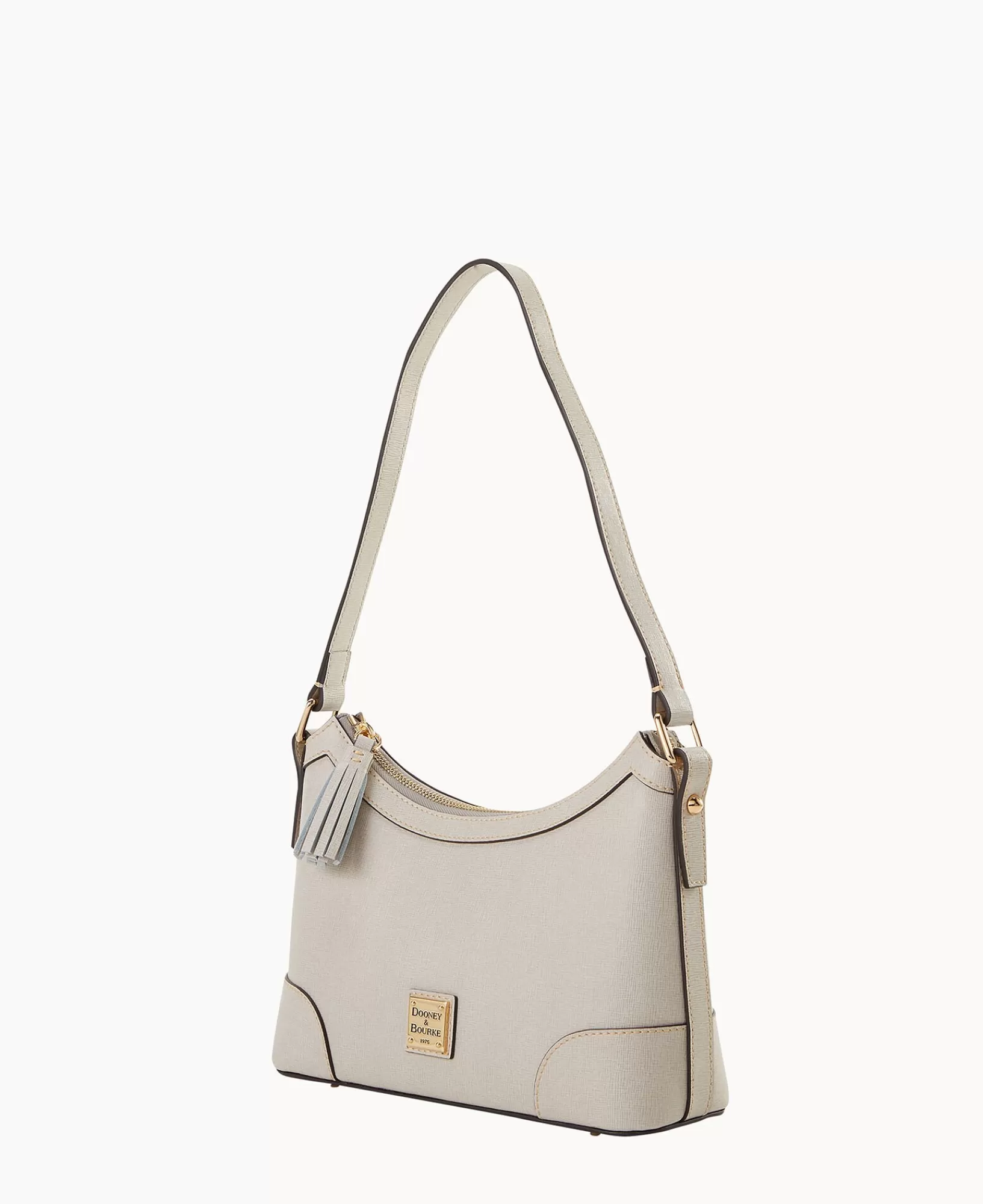 Shoulder Bags>Dooney & Bourke Saffiano Shoulder Bag Ecru