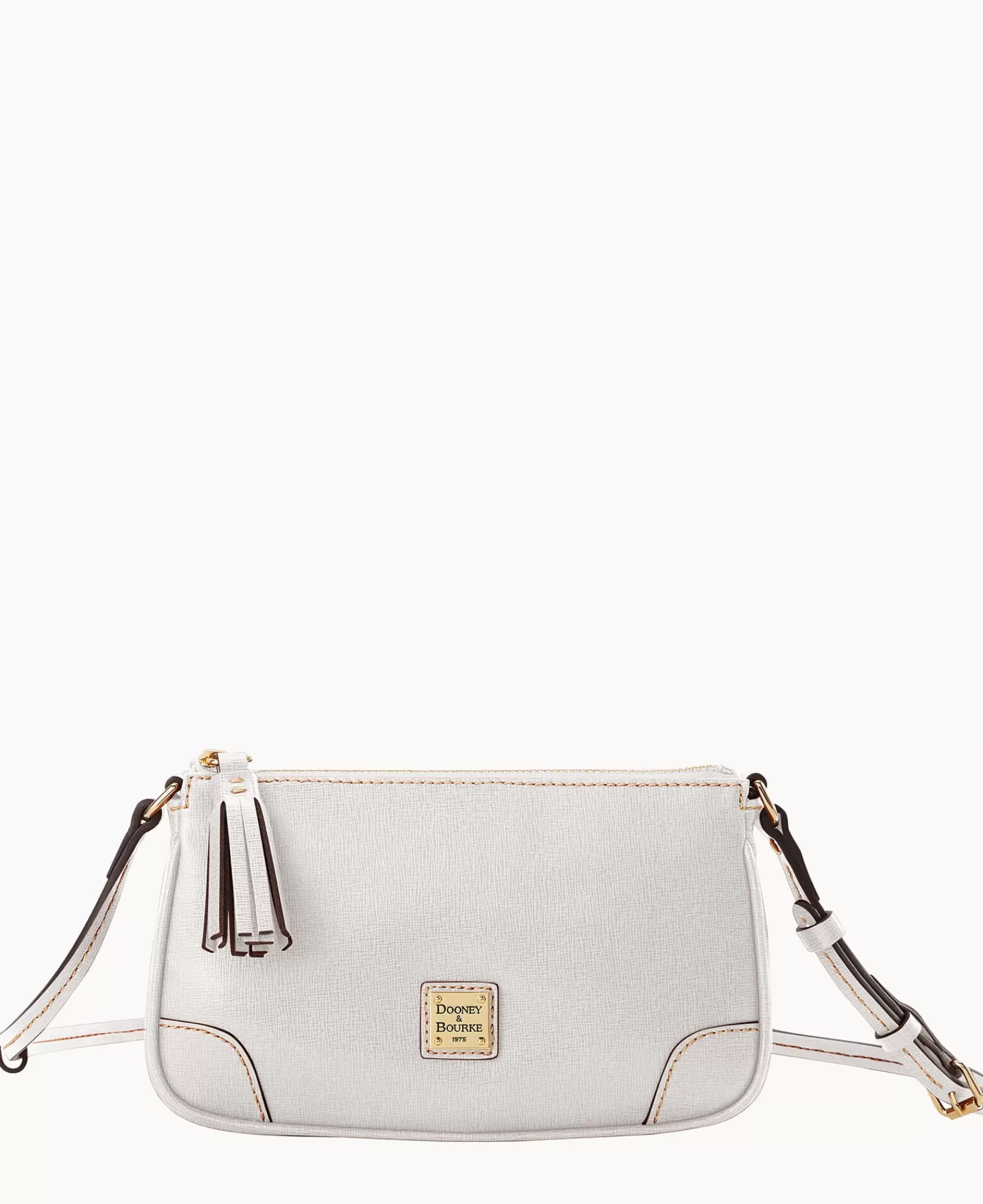 Shoulder Bags | Crossbodies>Dooney & Bourke Saffiano Slim Crossbody Ecru