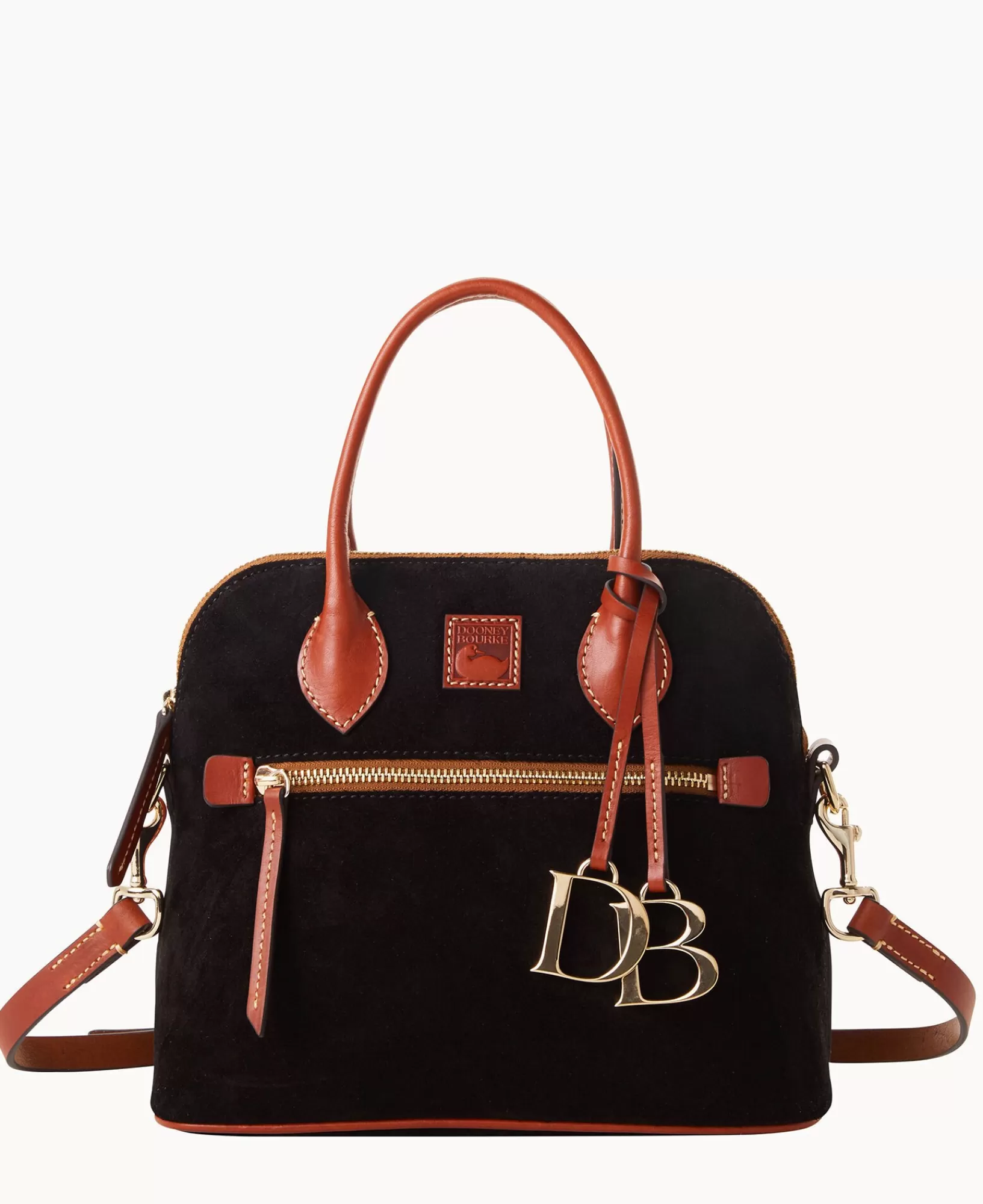 Shoulder Bags | Satchels>Dooney & Bourke Suede Domed Satchel Black