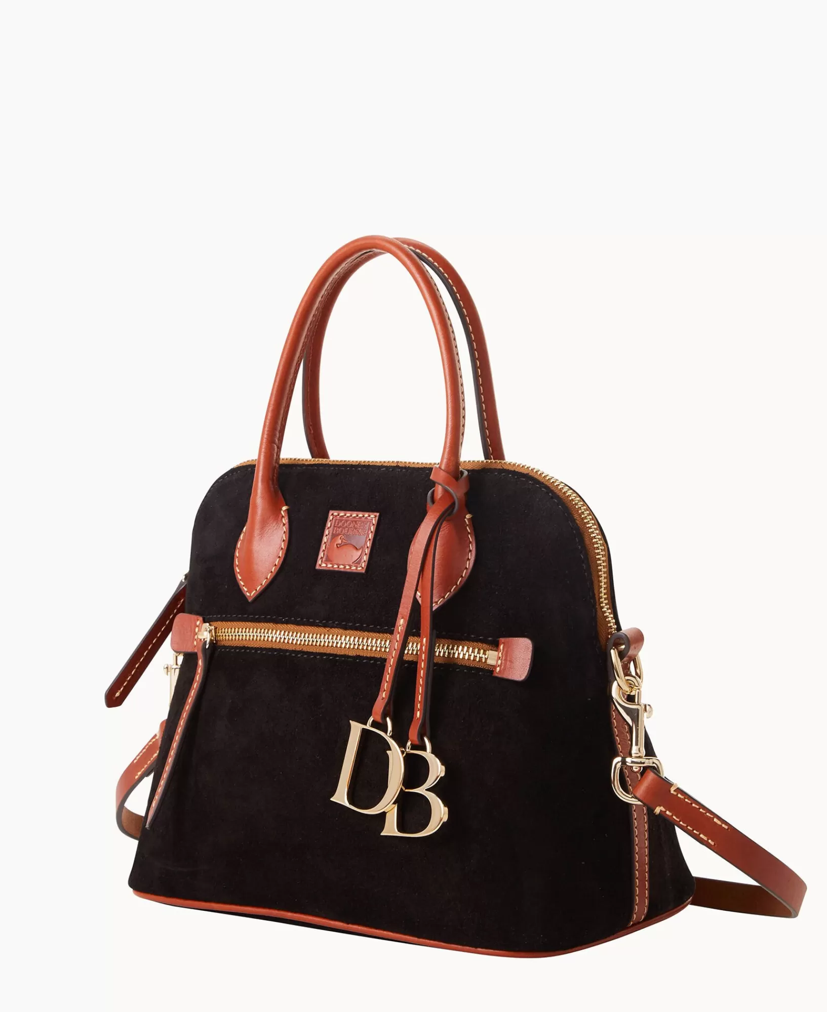 Shoulder Bags | Satchels>Dooney & Bourke Suede Domed Satchel Black