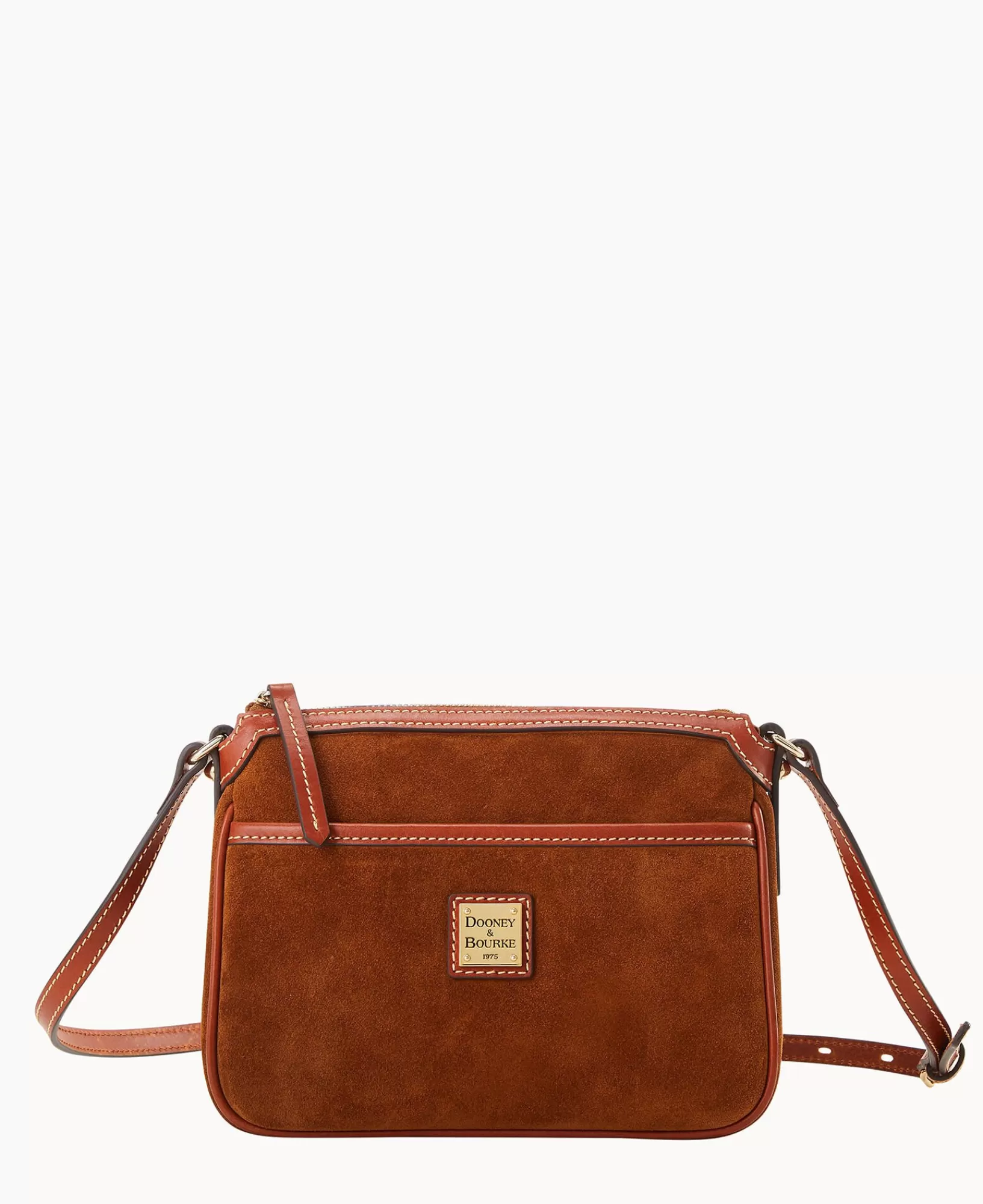 Shoulder Bags | Crossbodies>Dooney & Bourke Suede East West Pocket Crossbody Amber