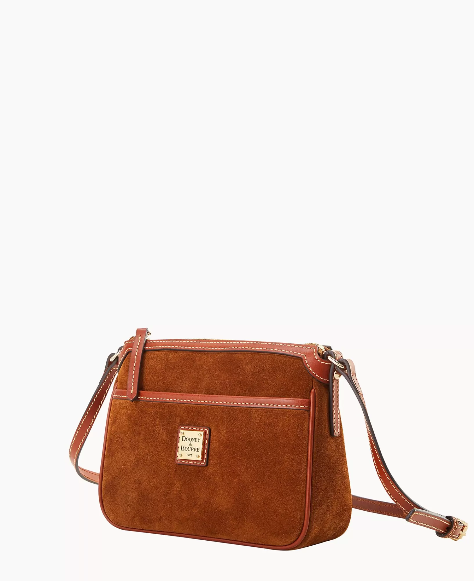 Shoulder Bags | Crossbodies>Dooney & Bourke Suede East West Pocket Crossbody Amber