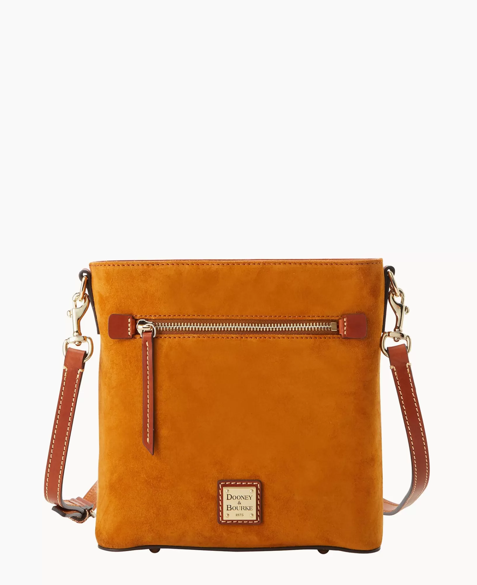 Crossbodies>Dooney & Bourke Suede Zip Crossbody Honey