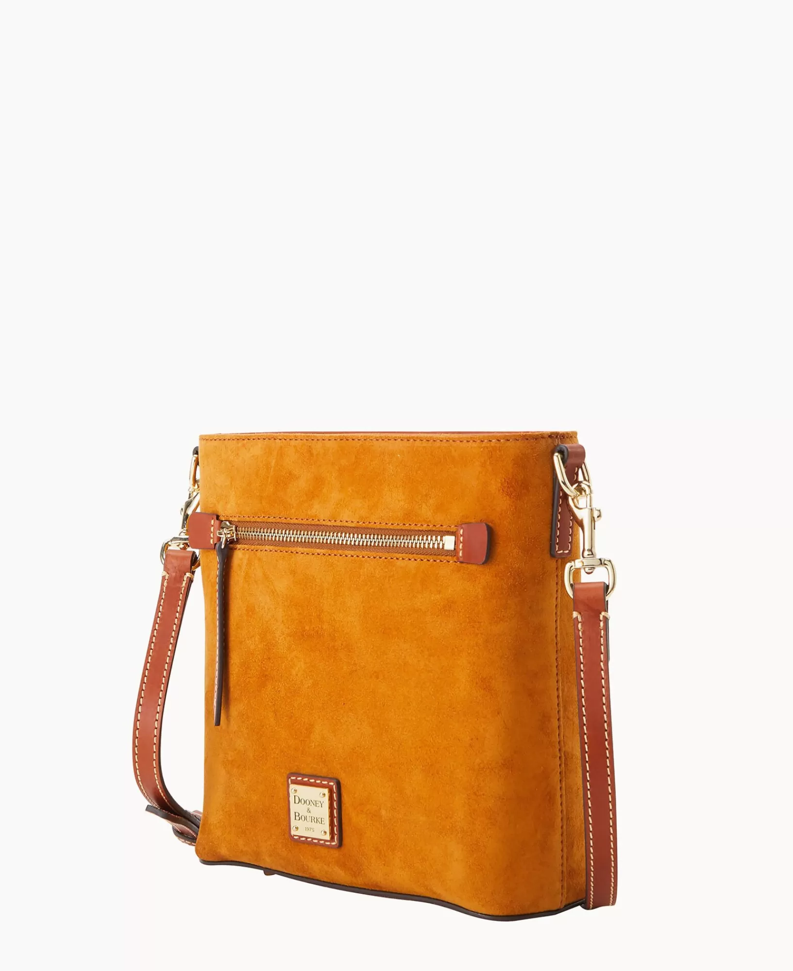 Crossbodies>Dooney & Bourke Suede Zip Crossbody Honey