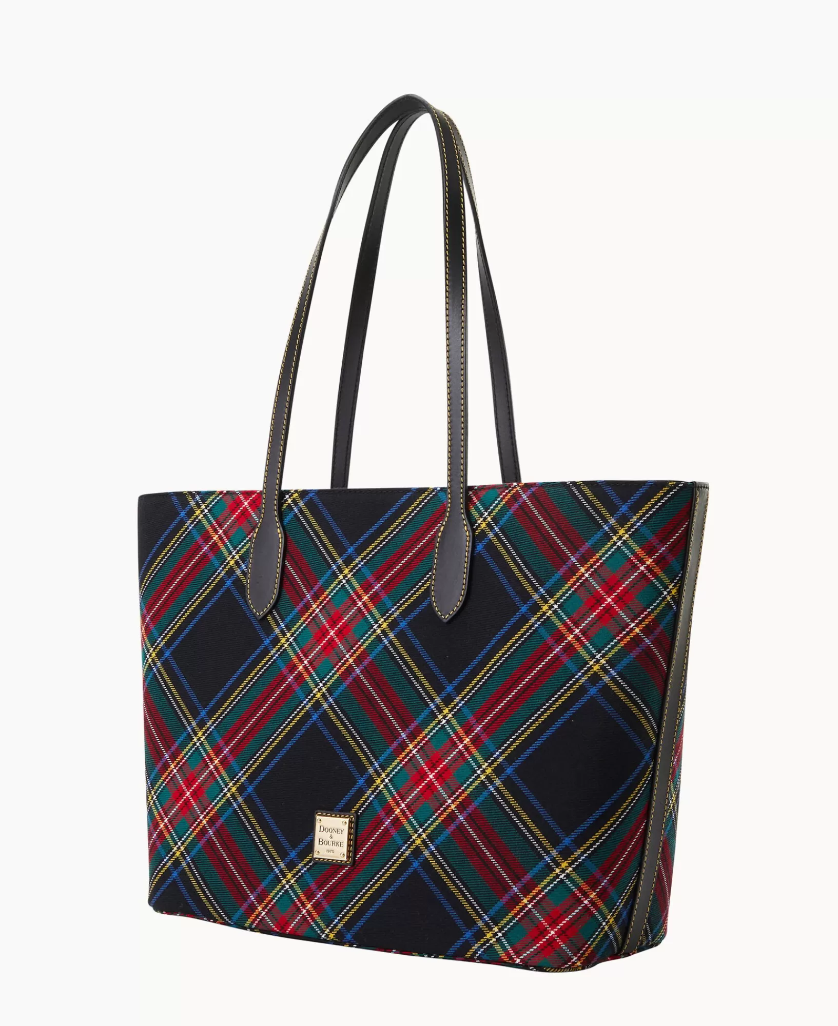 Totes>Dooney & Bourke Tartan Large Tote Black