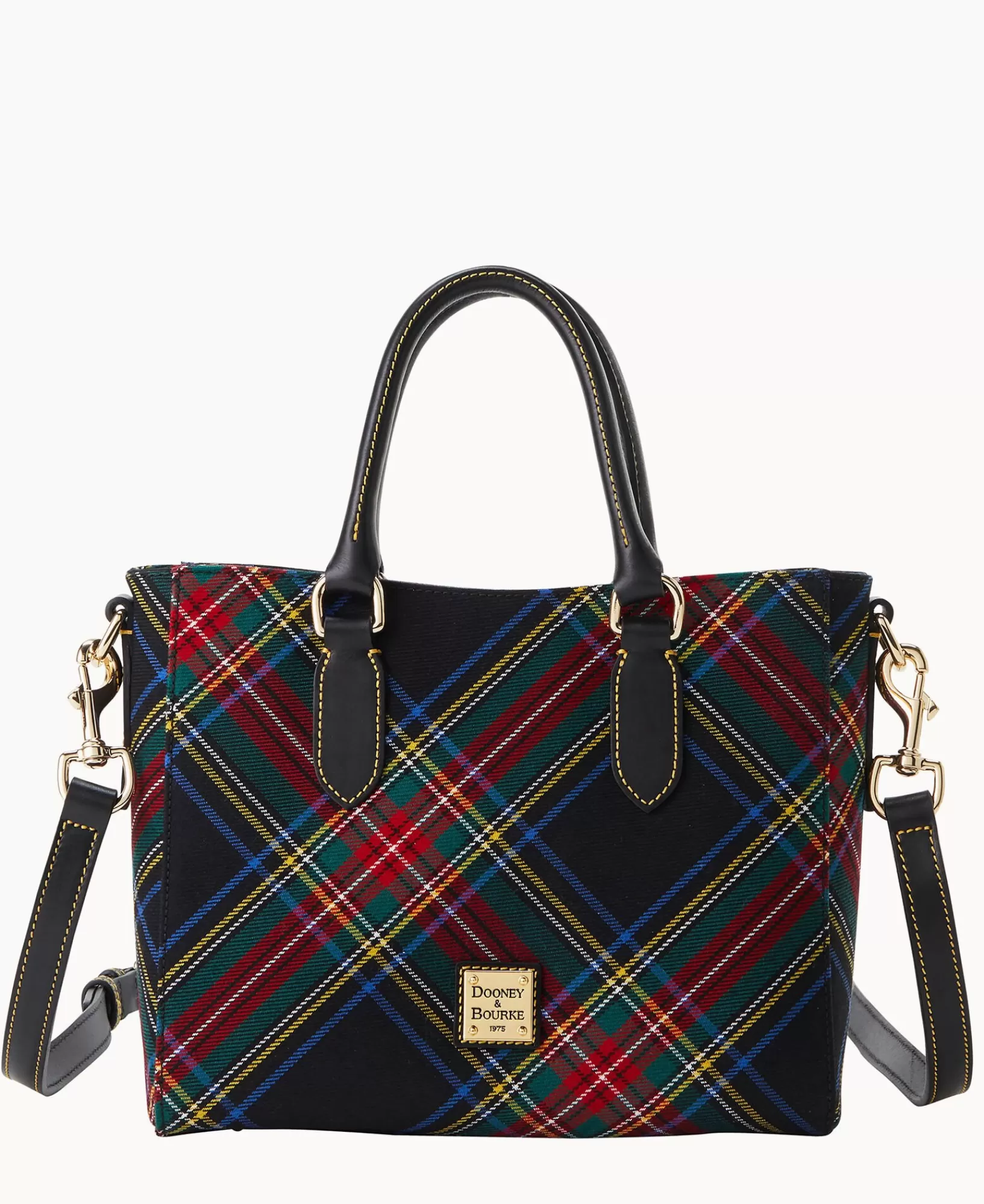 Totes>Dooney & Bourke Tartan Top Handle Tote Black