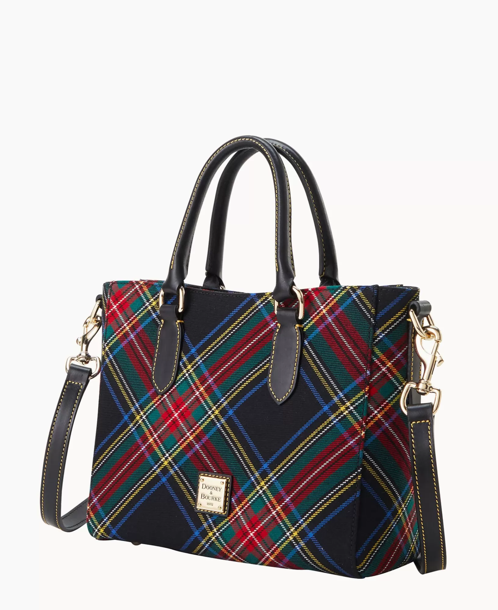 Totes>Dooney & Bourke Tartan Top Handle Tote Black